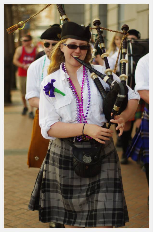 Bagpipe fun in a Mardi Gras Parade